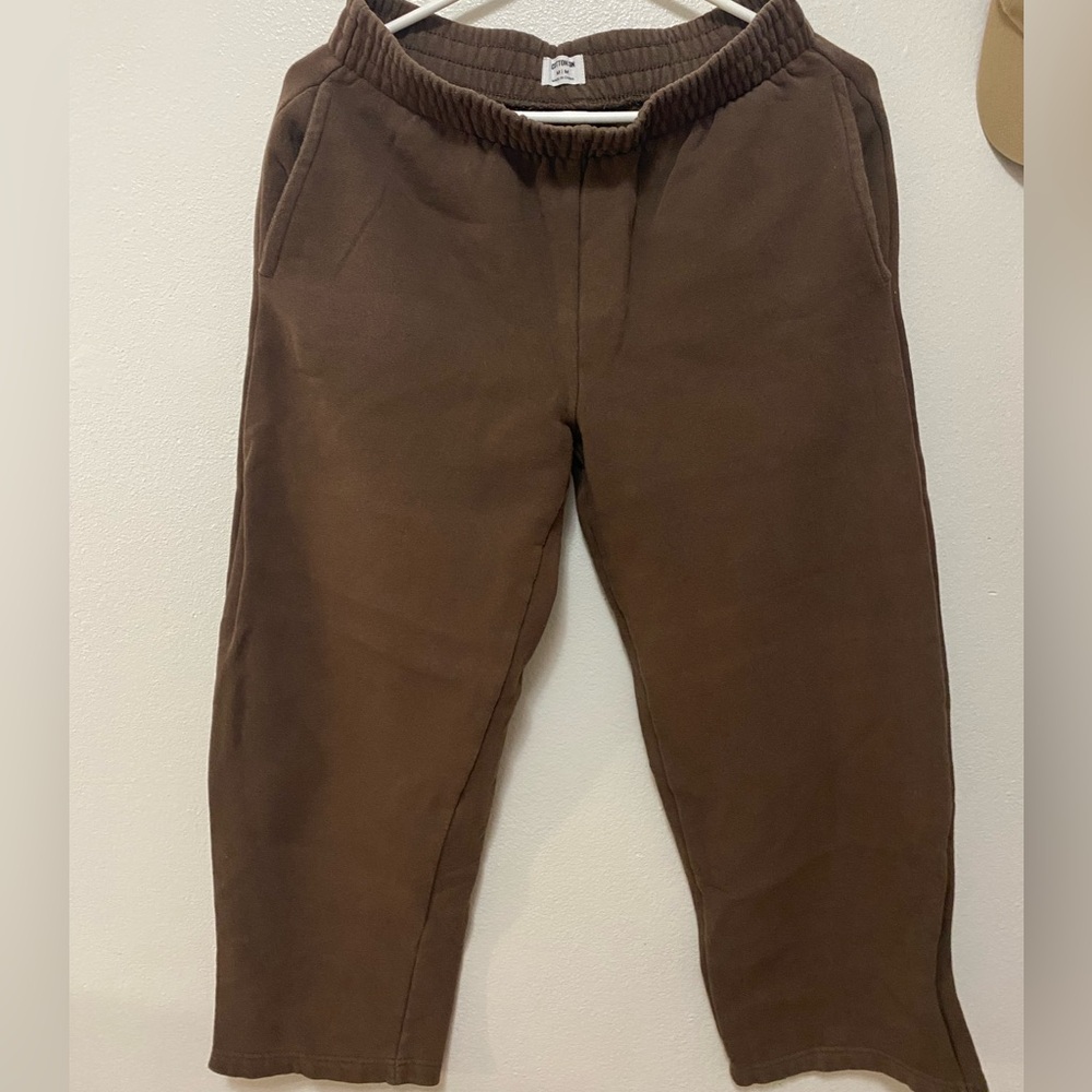 Cotton On Brown Fleece-Lined Sweatpants (Size M)
